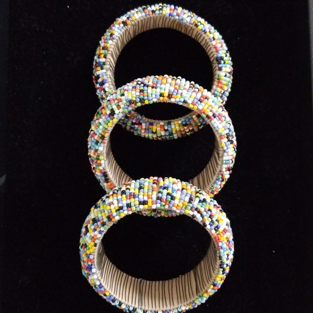Beaded bangle bracelets